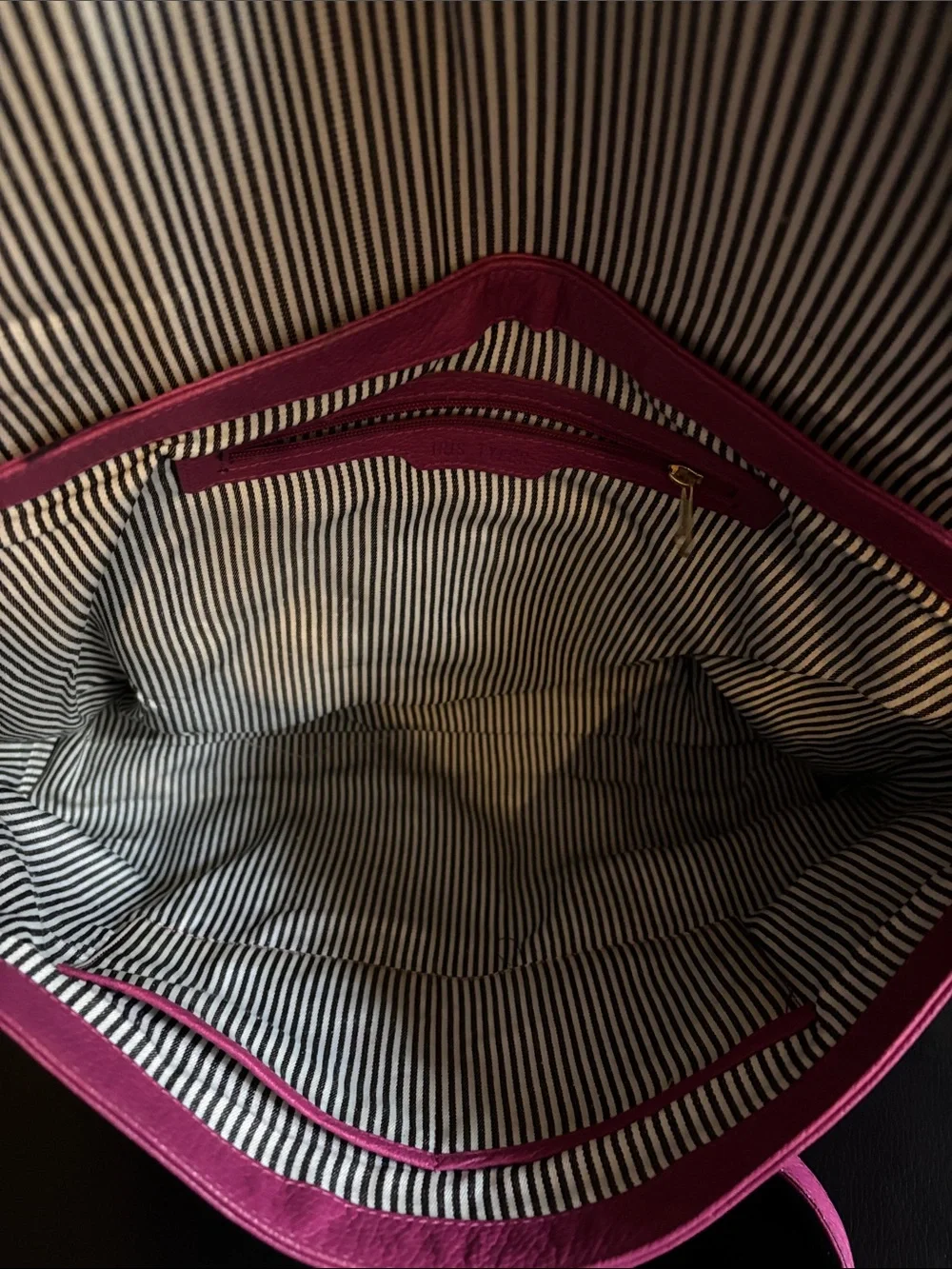 Women's Hot Pink Leather Laptop Tote with Removable Strap